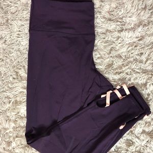 Old Navy Active Dark Purple Strappy Bottom Legging